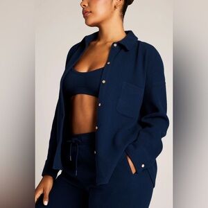 Negative Underwear Waffle Knit Shirt Jacket